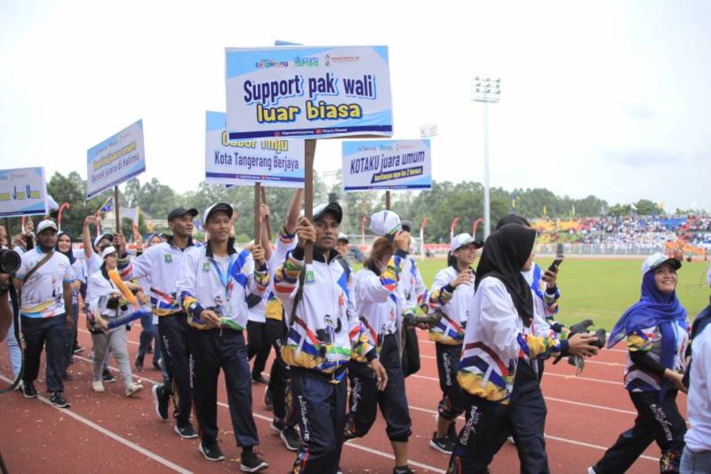Kontingen atlet Kota Tangerang di Porprov Banten