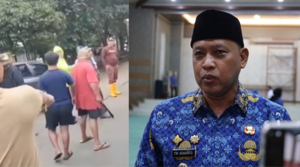 Wali Kota Bekasi Tri Adhiamto dan ancaman golok saat melakukan penertiban PKL dan reklame tak berizin di Bekasi Utara.