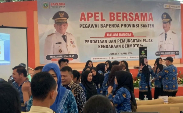 Apel bersama Bapenda Banten di KP3B Serang dalam upaya optimalisasi pajak kendaraan bermotor yang turut menjadi sorotan publik.